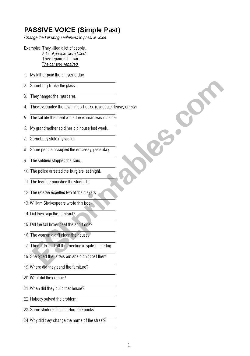 simple past worksheet