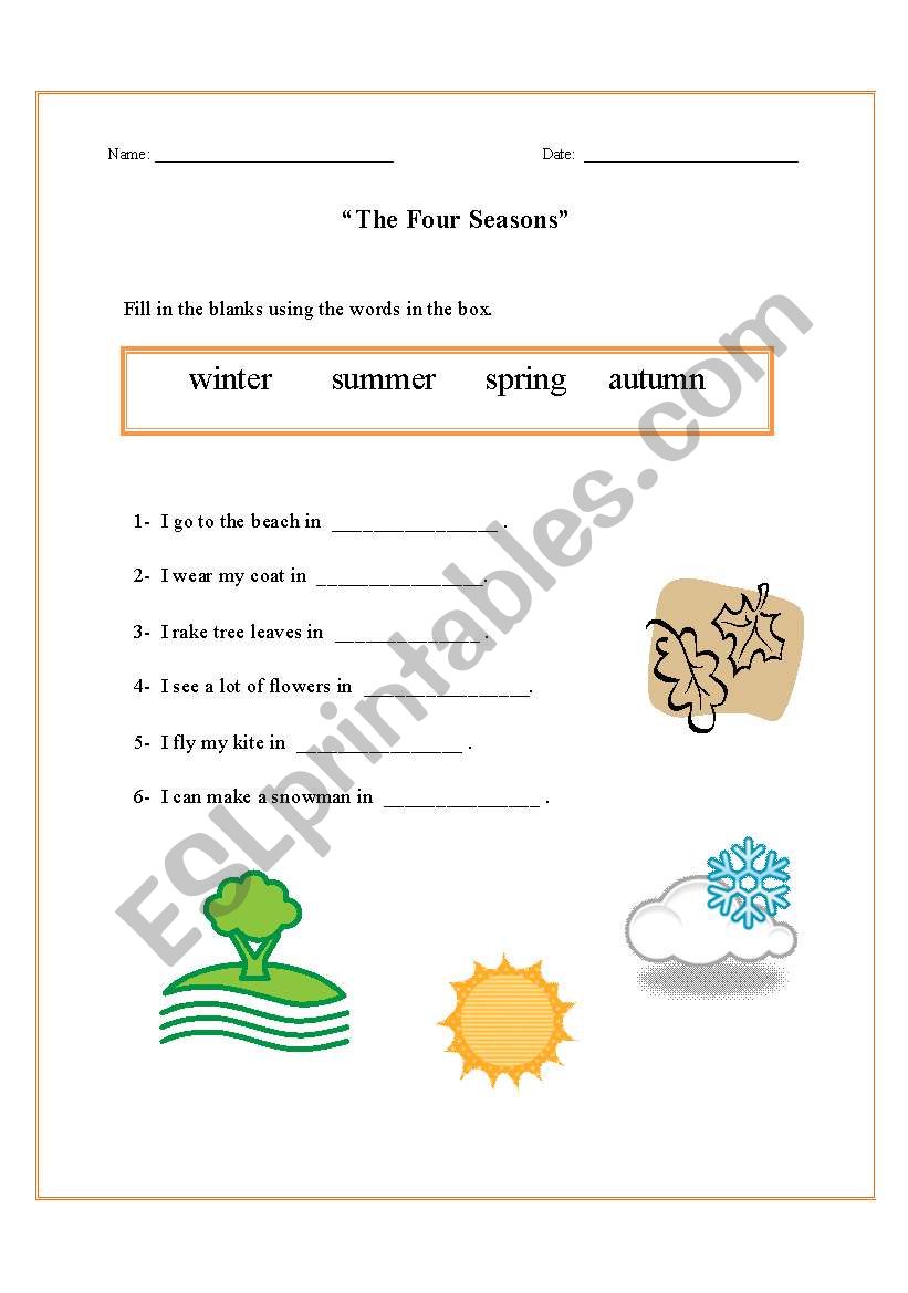The Four Seasons worksheet