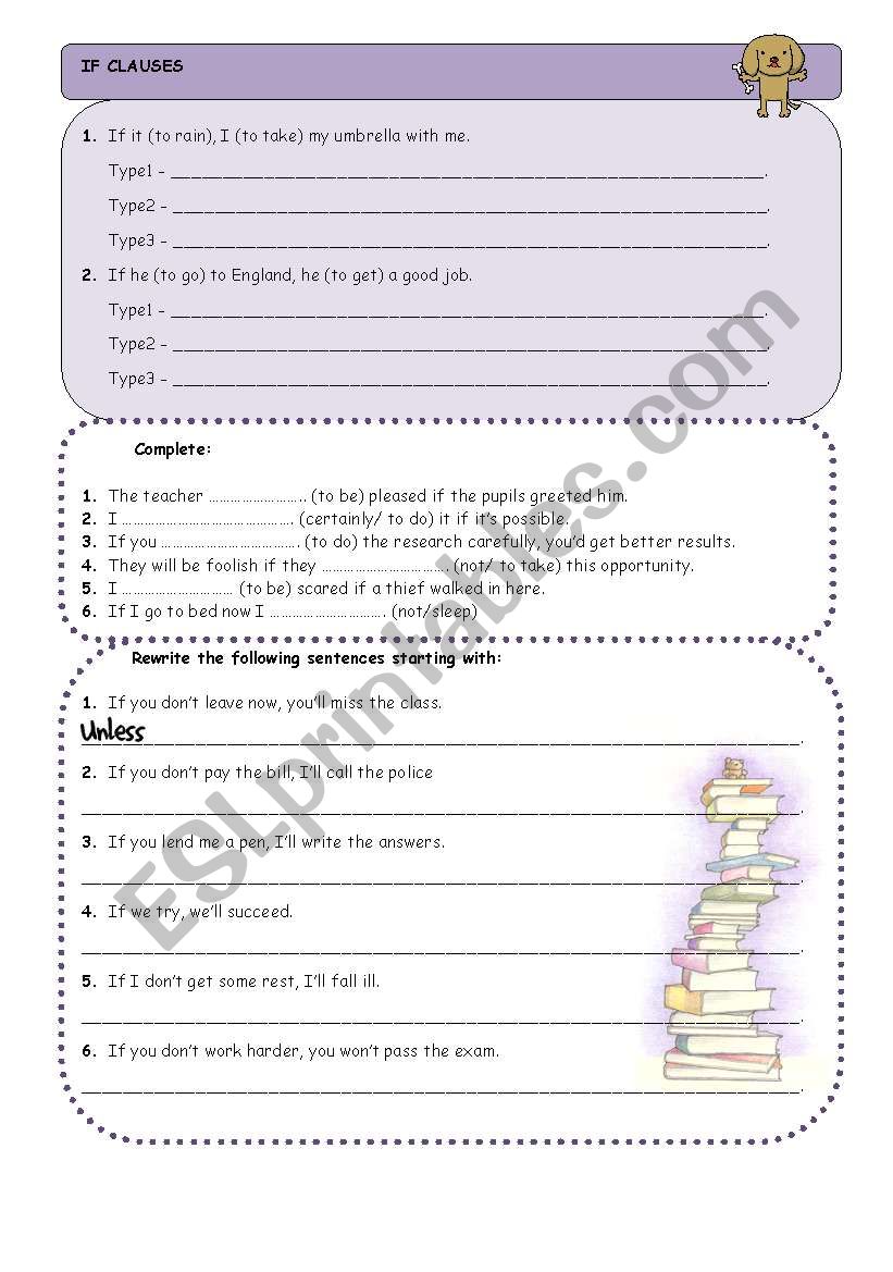 Conditionals - If clauses 1,2 and 3