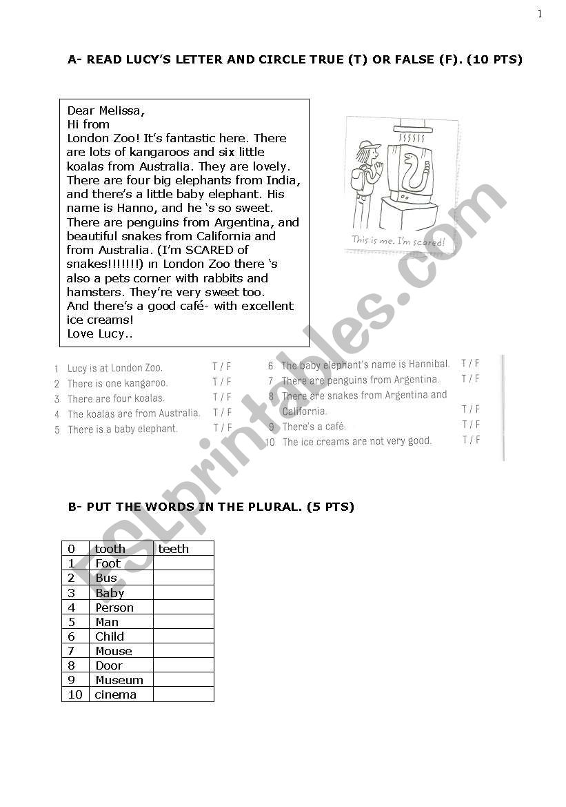 exam worksheet