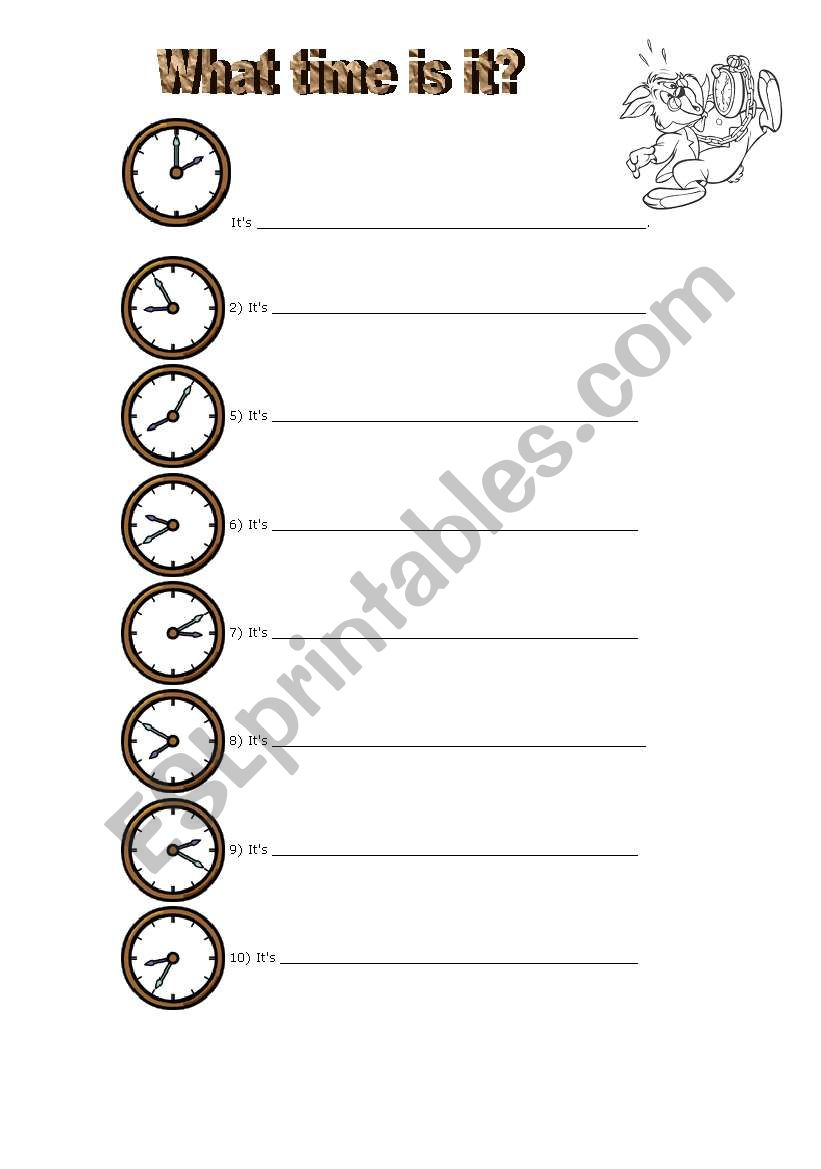 What time is it? worksheet