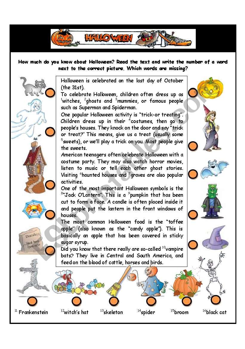 Halloween worksheet