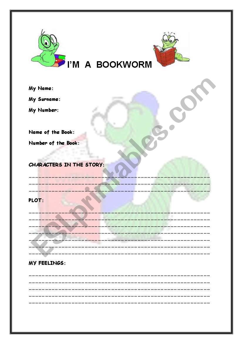bookworm worksheet