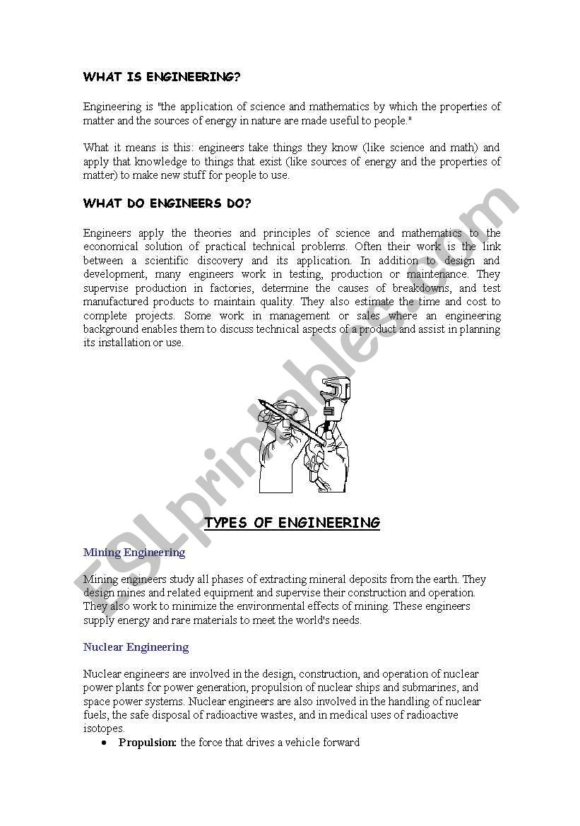 What is Engineering? worksheet