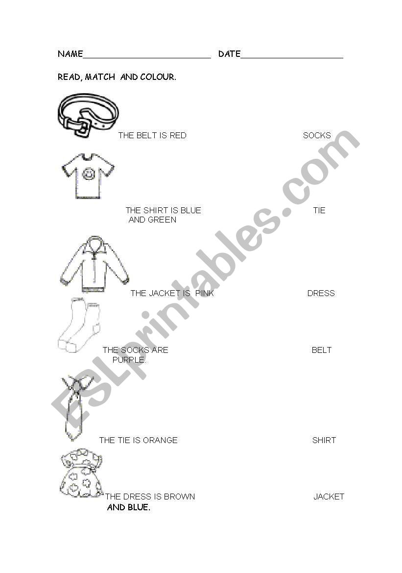 CLOTHES worksheet