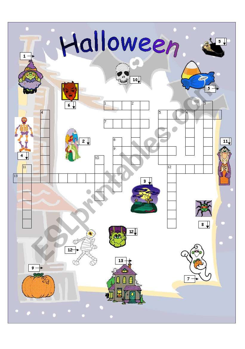 Halloween Crossword worksheet