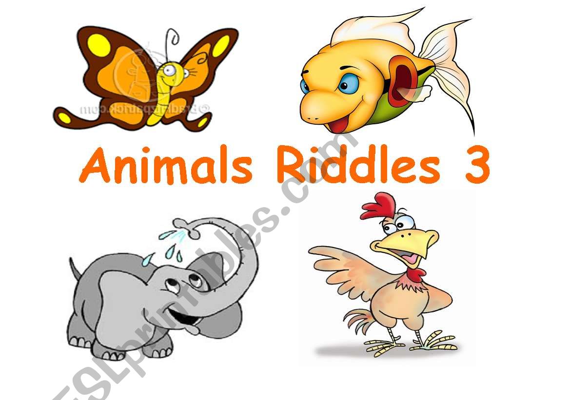animals riddles 3 worksheet