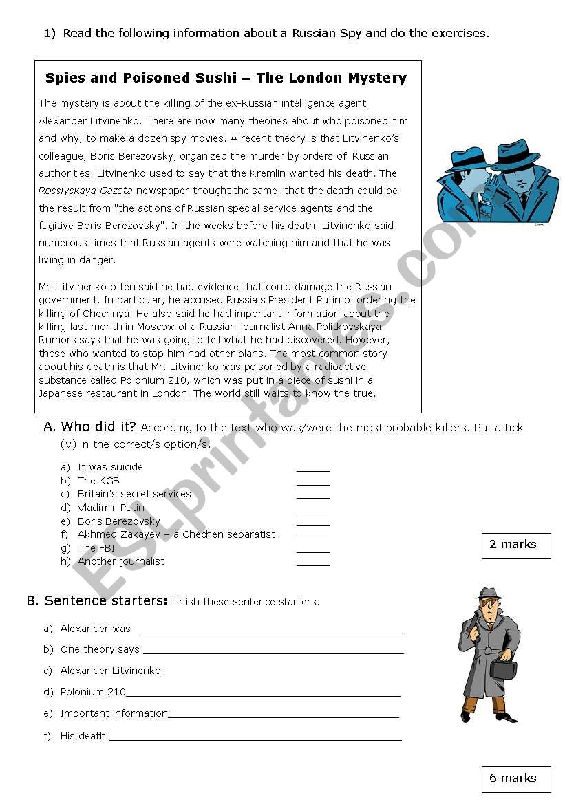 SPIES worksheet