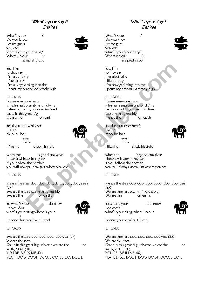 SONG WHATS YOUR SIGN - DESREE