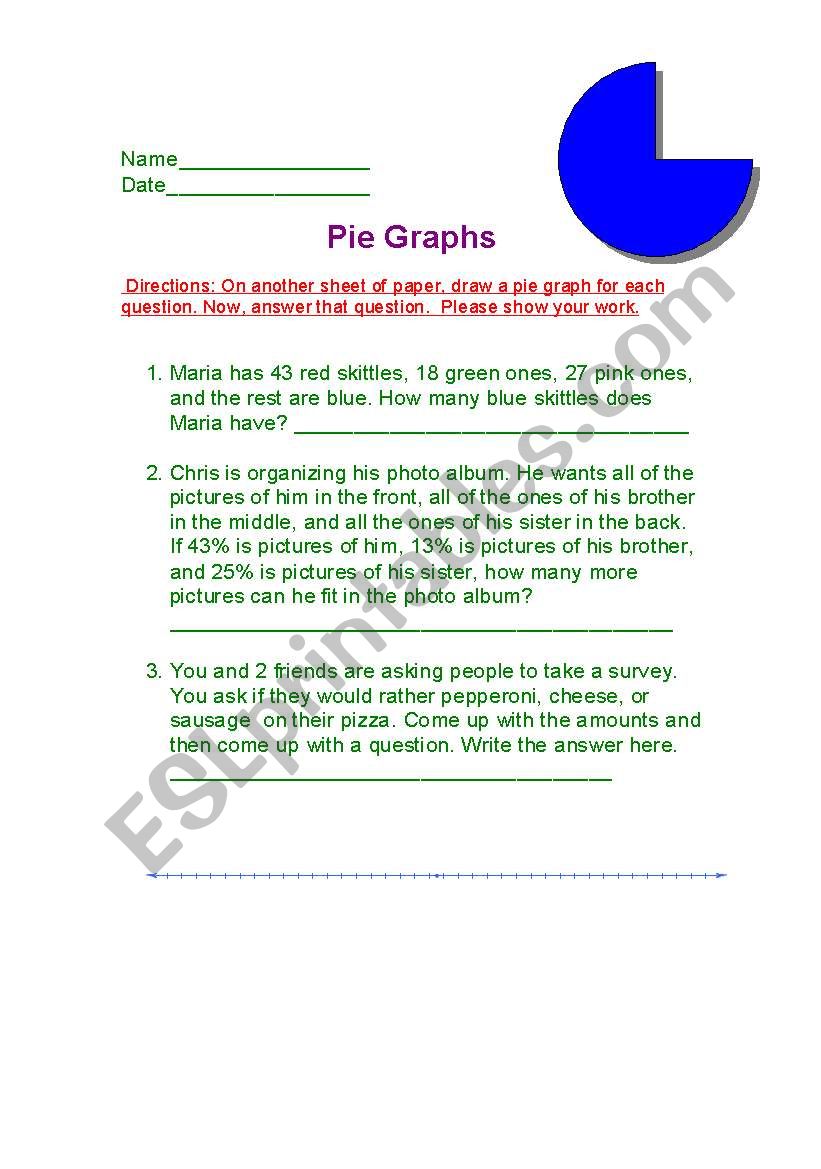 Pie Graphs worksheet