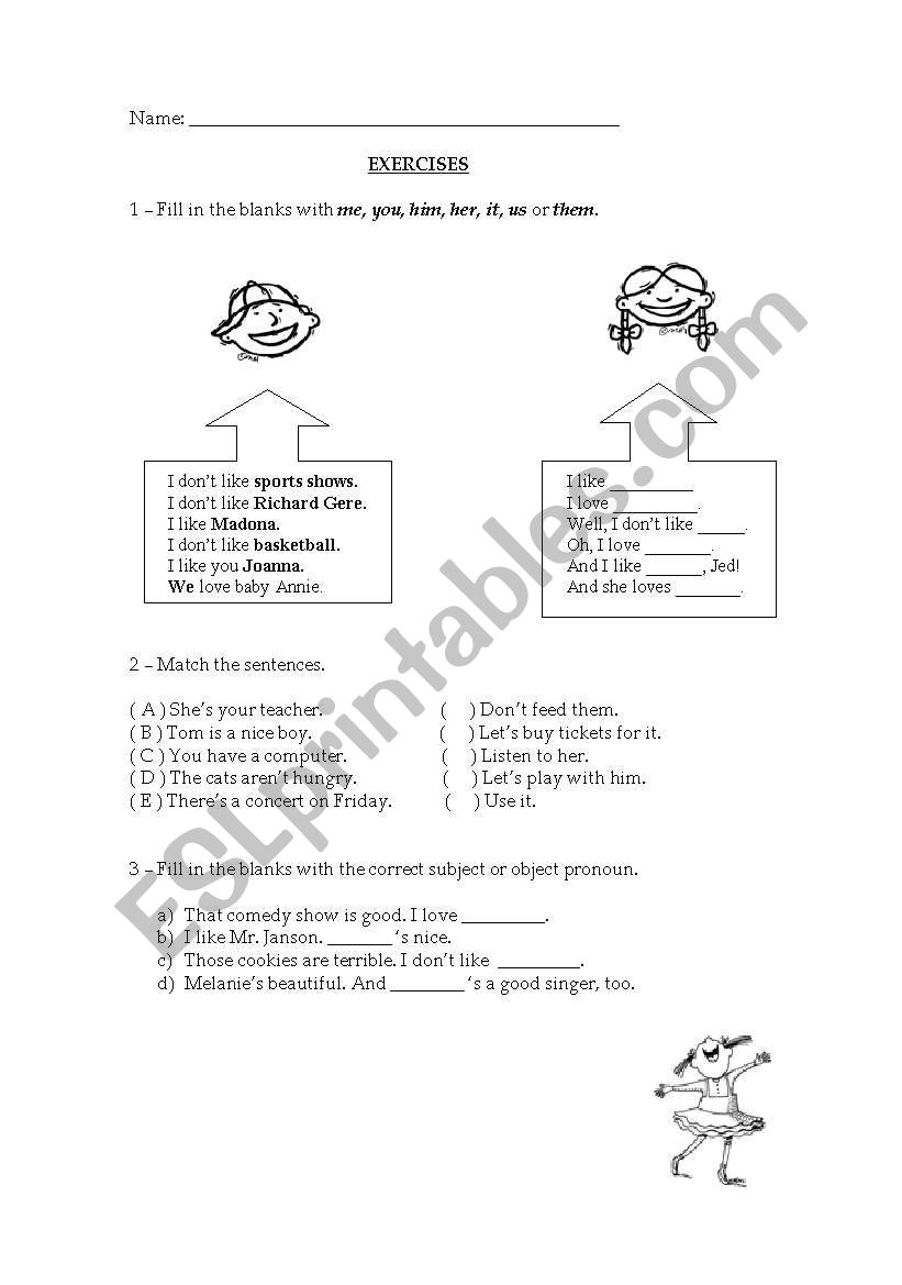 Object Pronoun worksheet