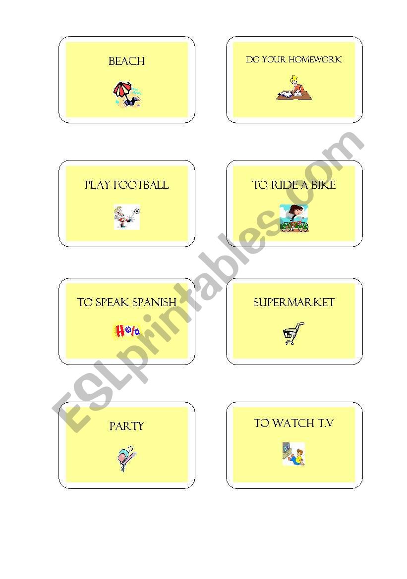 PICTIONARY GAME 2 worksheet