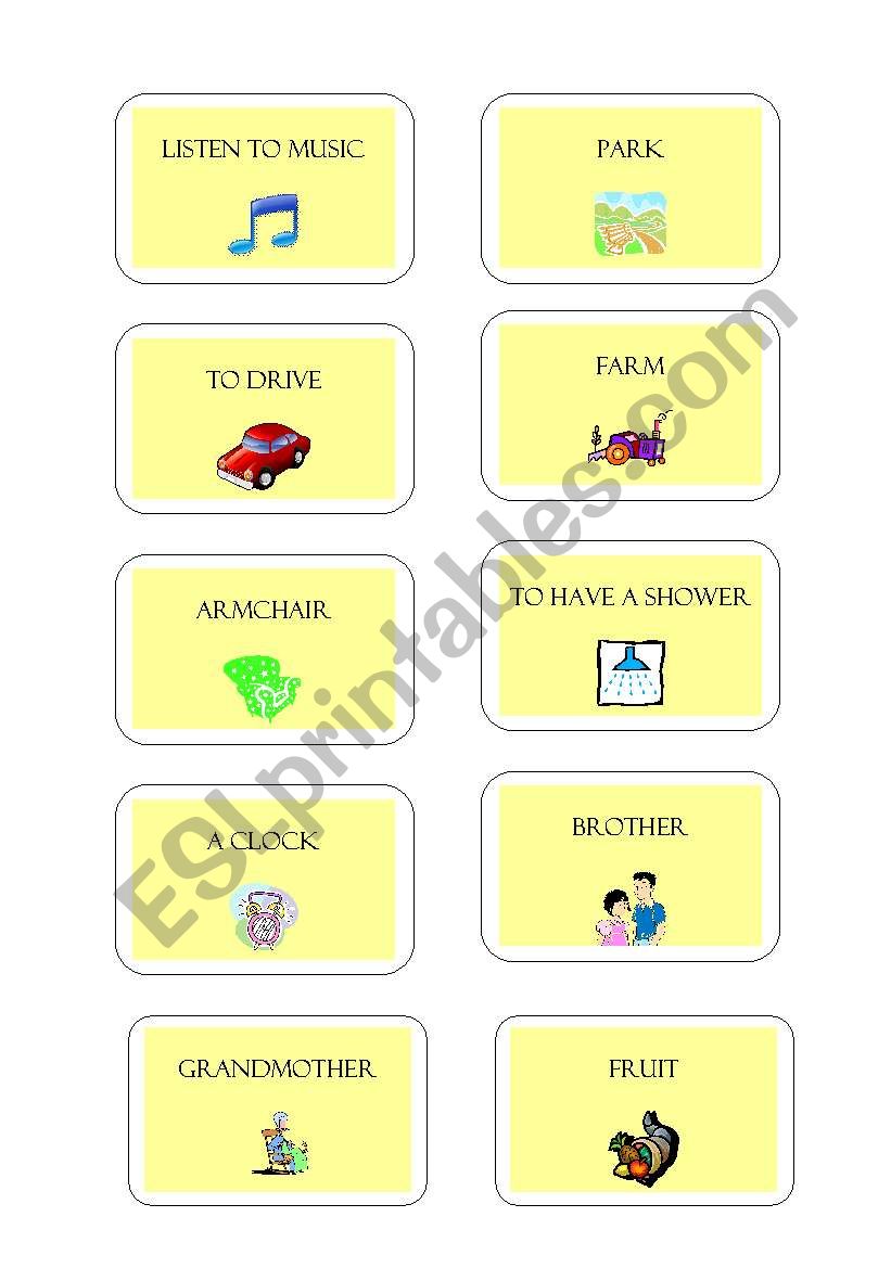 PICTIONARY GAME 3 worksheet