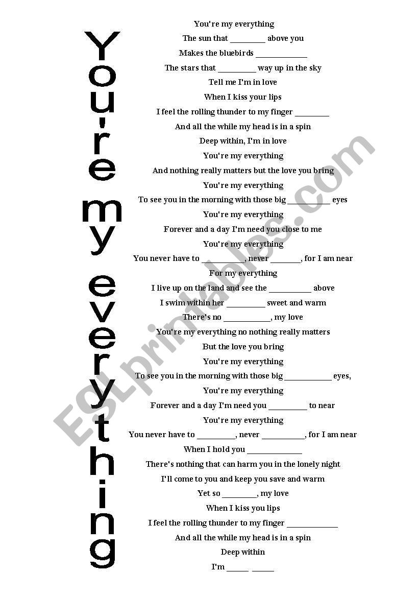 one of my favorite songs worksheet