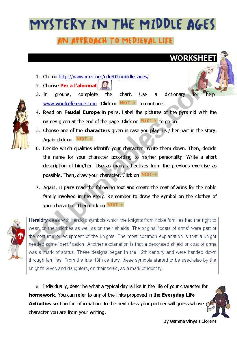 Mystery in the Middle Ages worksheet