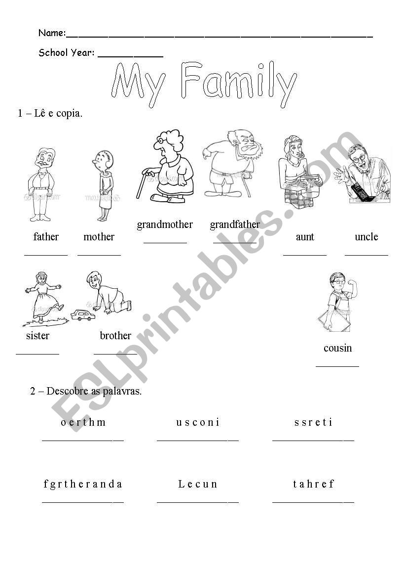 Family worksheet