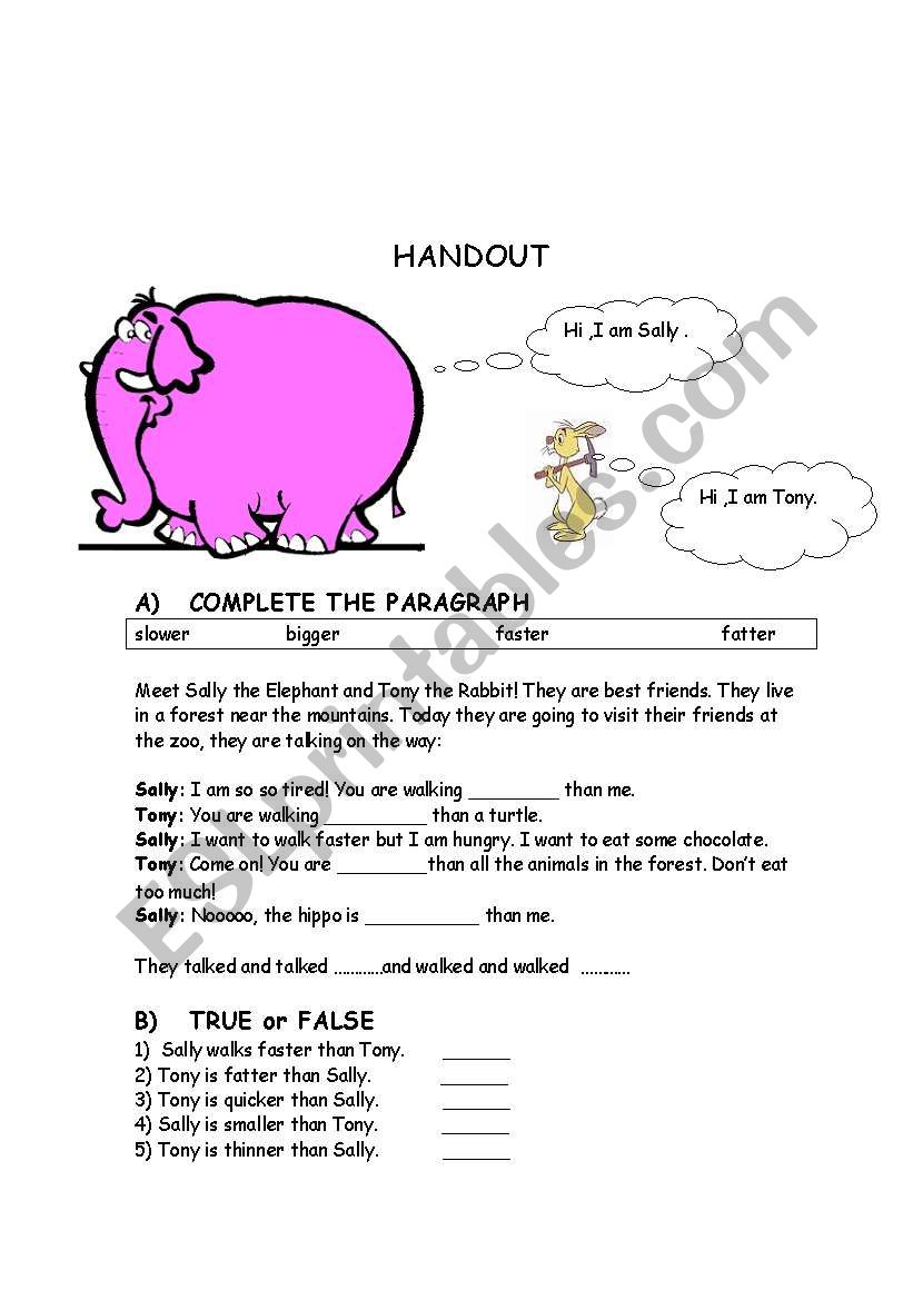 comparatives worksheet