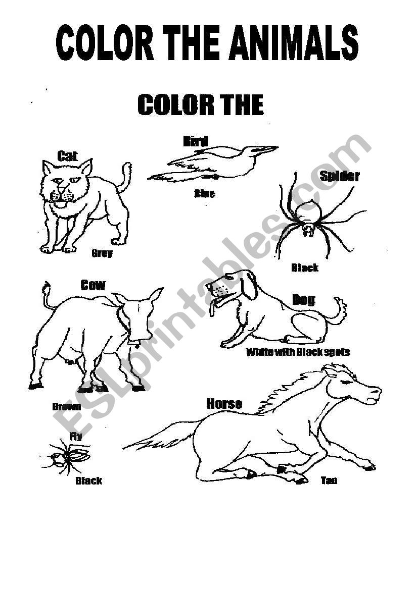 animals coloring worksheet