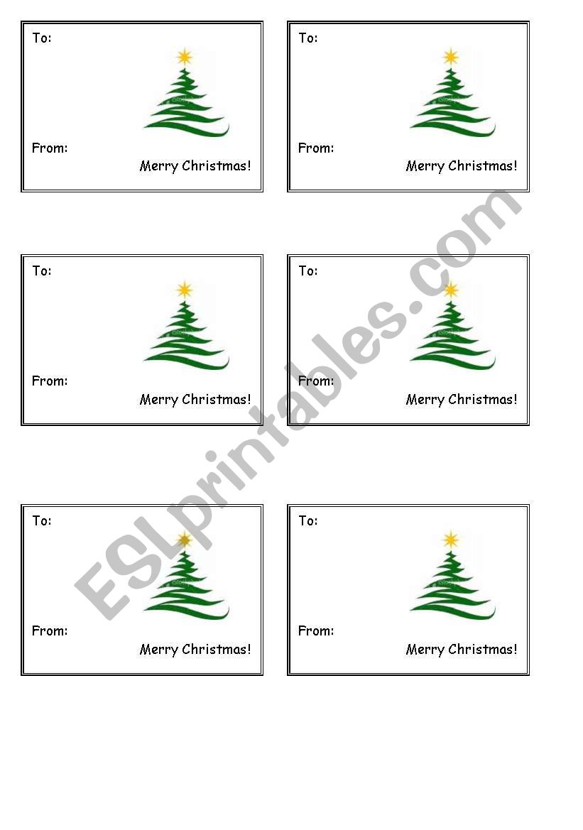 Christmas Cards worksheet