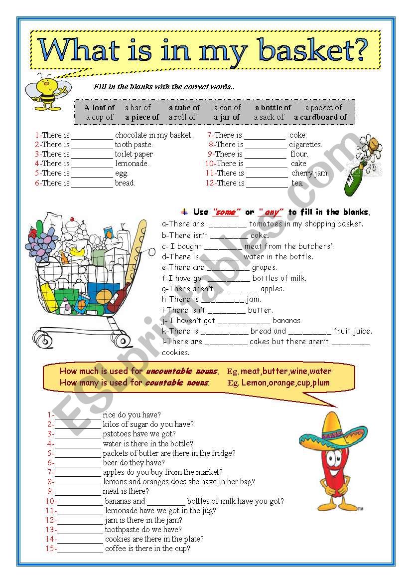 What is in my basket? worksheet