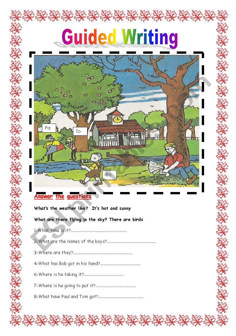 Guided writing N 3 worksheet