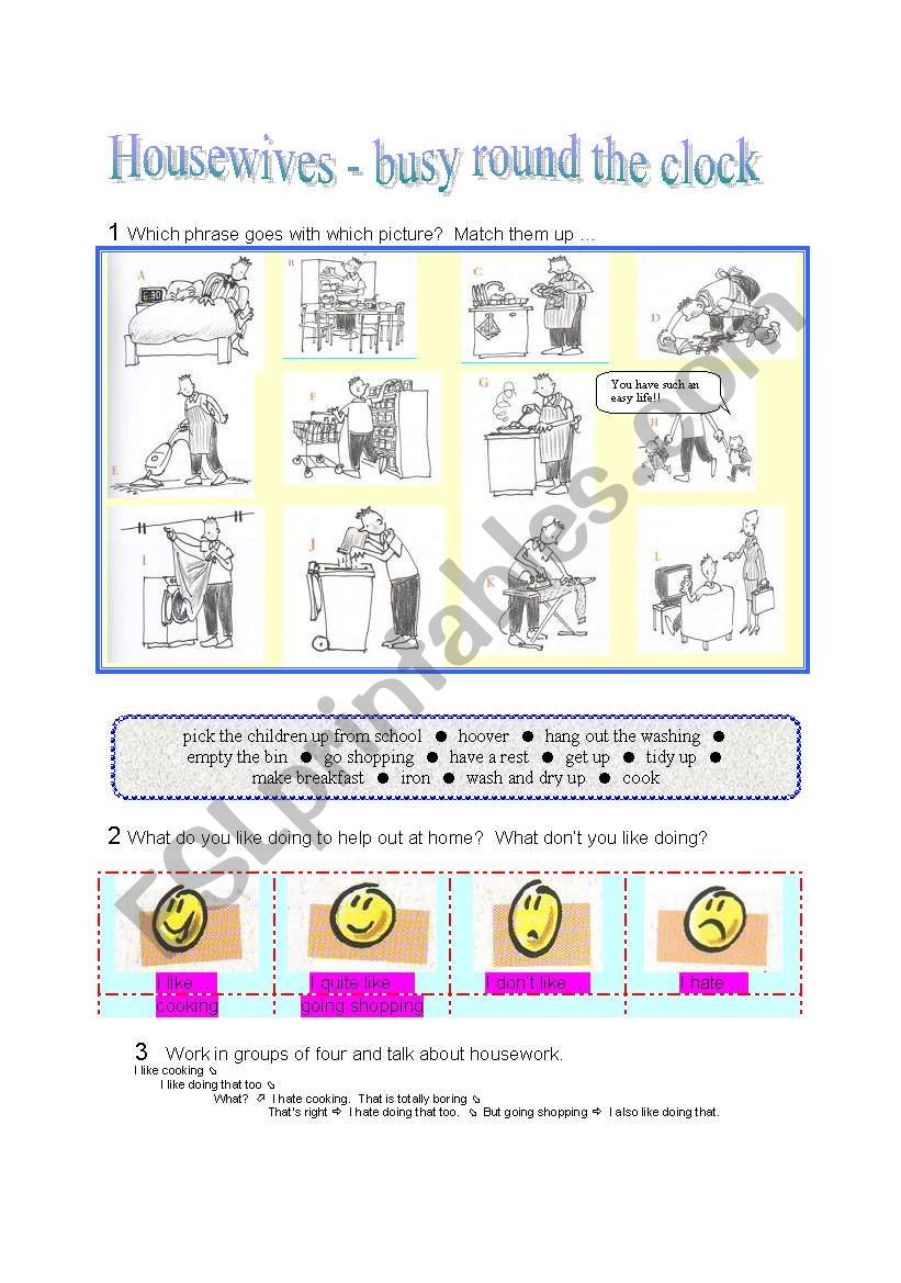 hOusewives worksheet