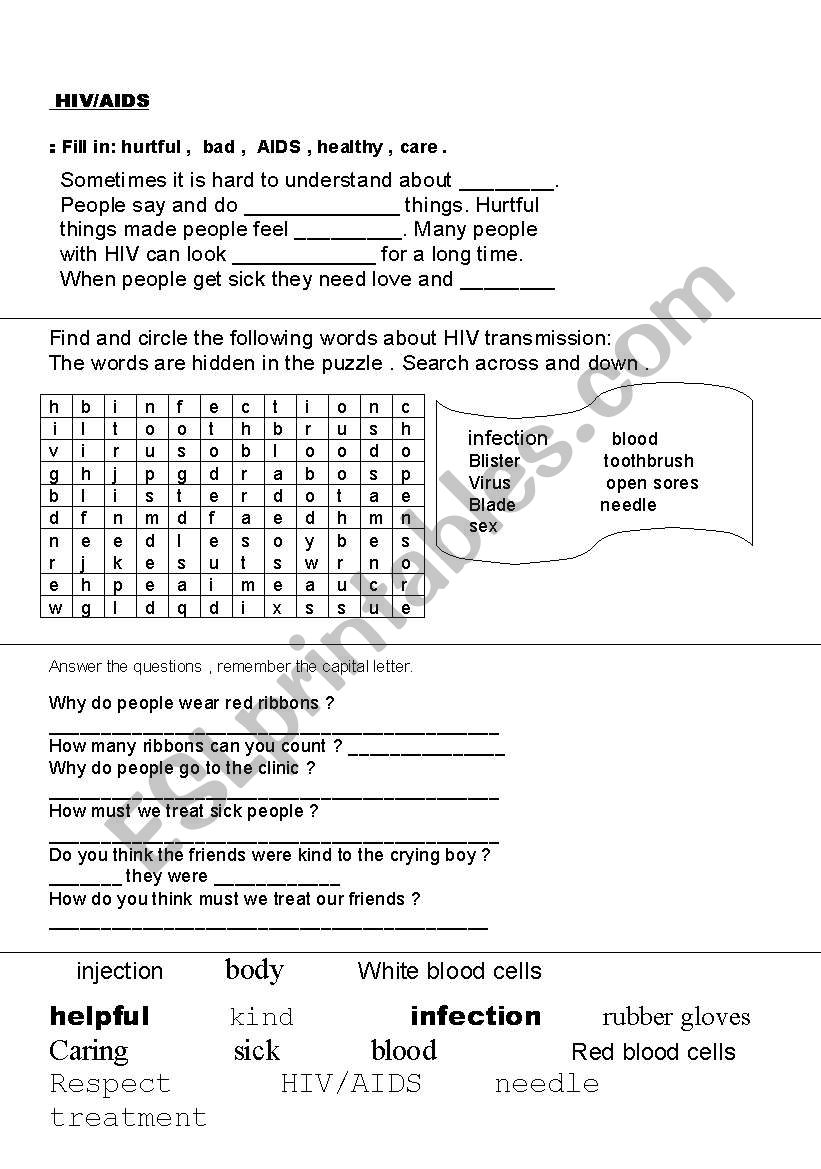 healthy living worksheet