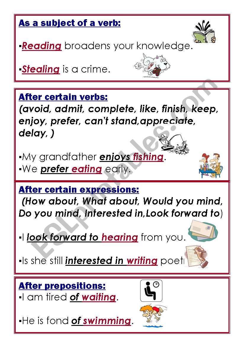 gerund worksheet