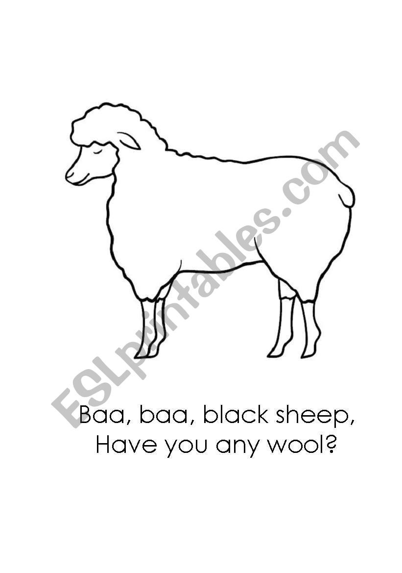 Baa Baa Black Sheep worksheet