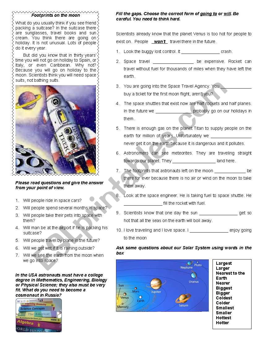 Space worksheet