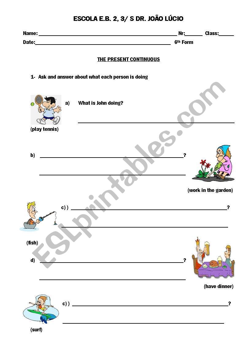 What are you doing? worksheet