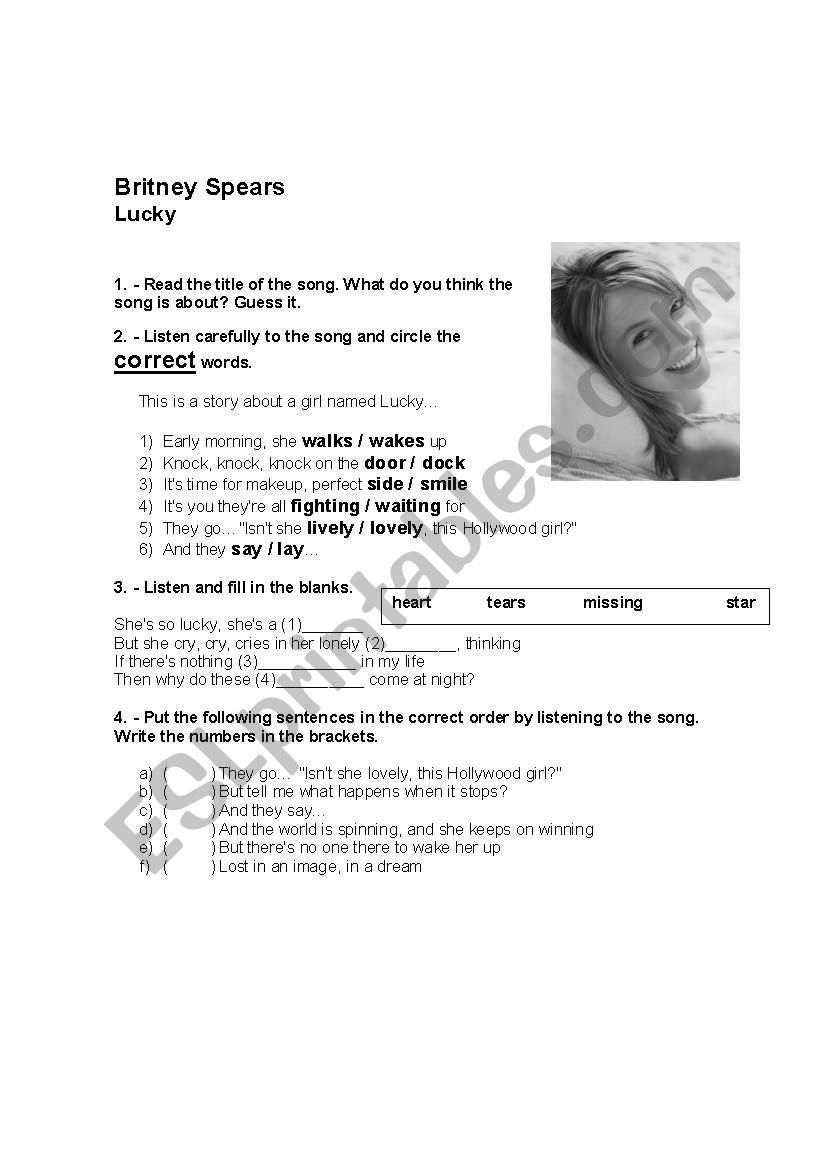 Lucky worksheet