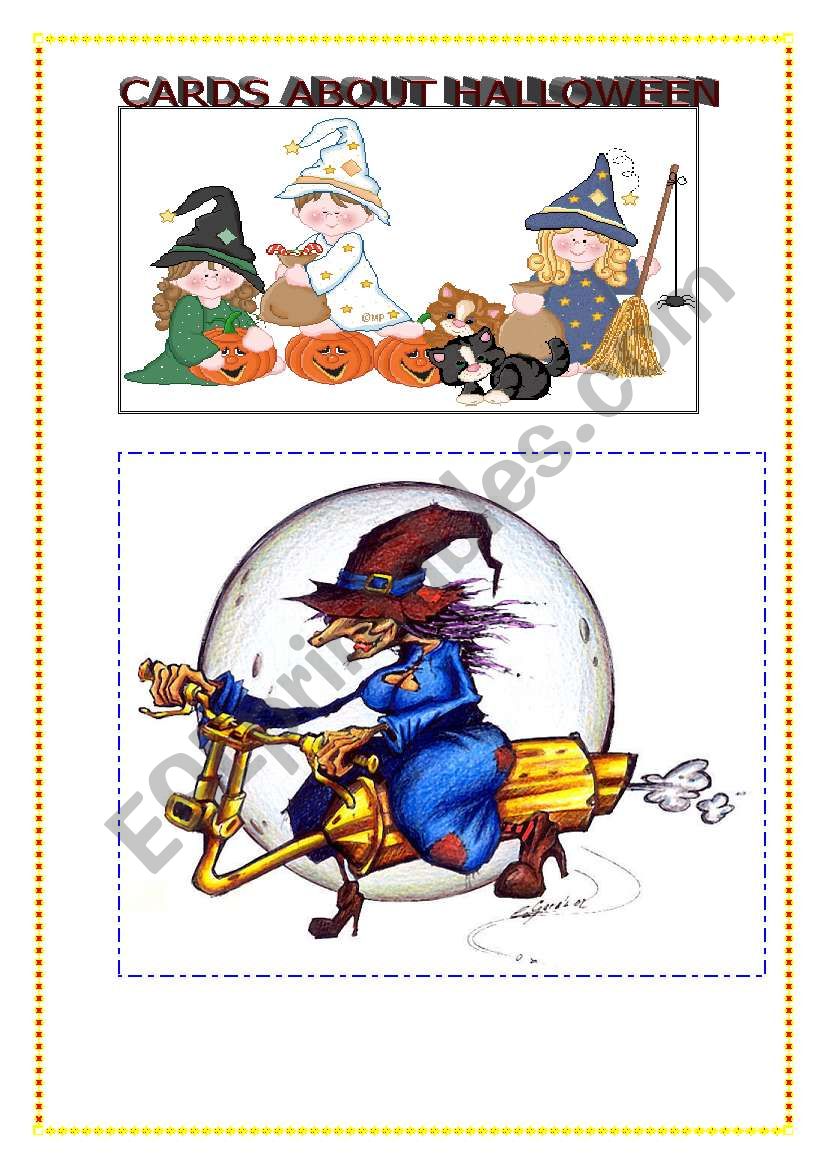 CARDS ABOUT HALLOWEEN worksheet