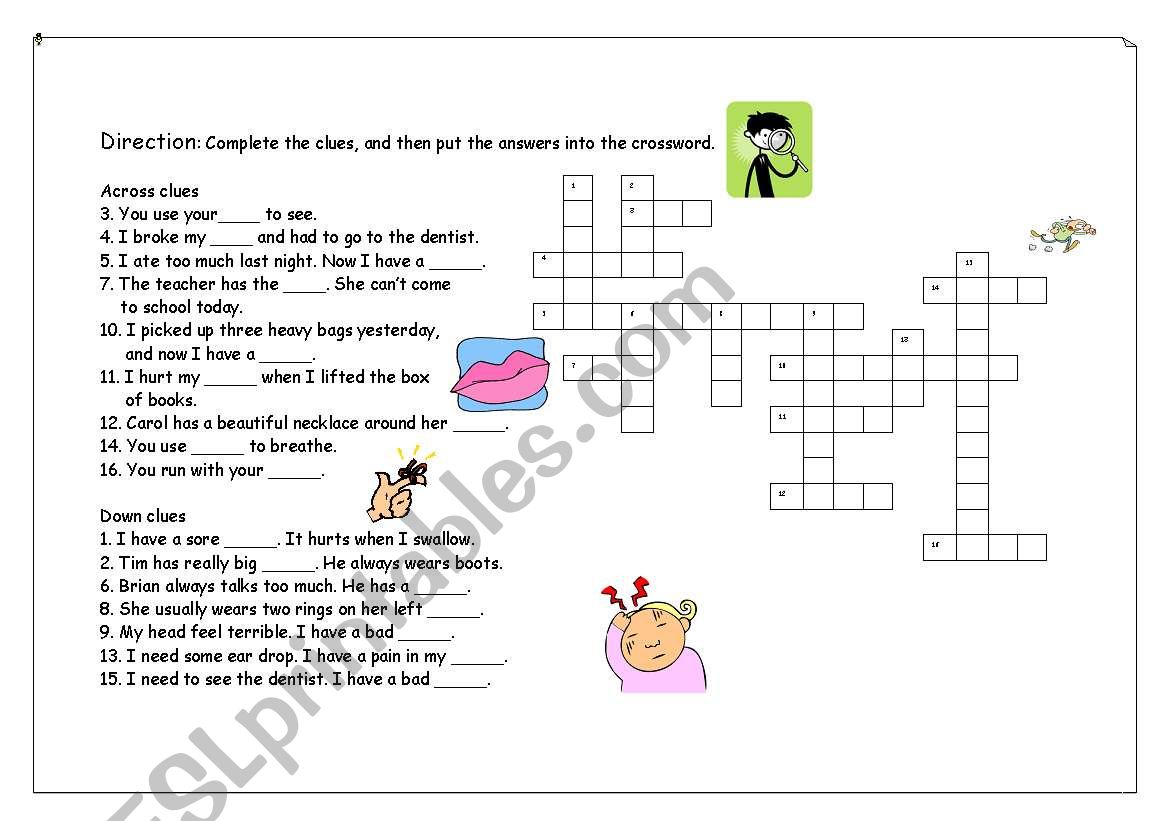 crossword worksheet