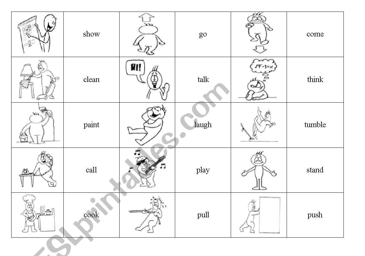ACTIONS - VERBS MEMORY GAME part I