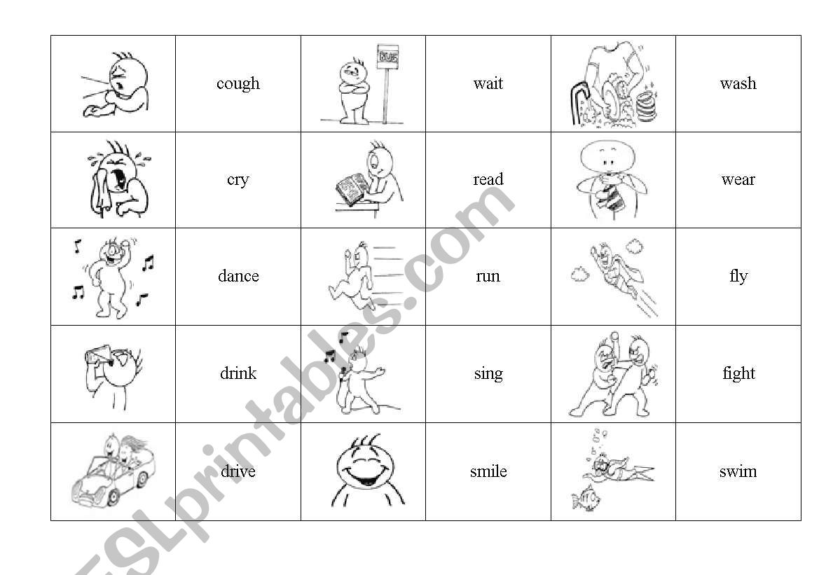 ACTIONS - VERBS  MEMORY GAME  part II