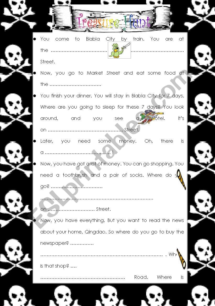 Treasure Hunt Activity worksheet