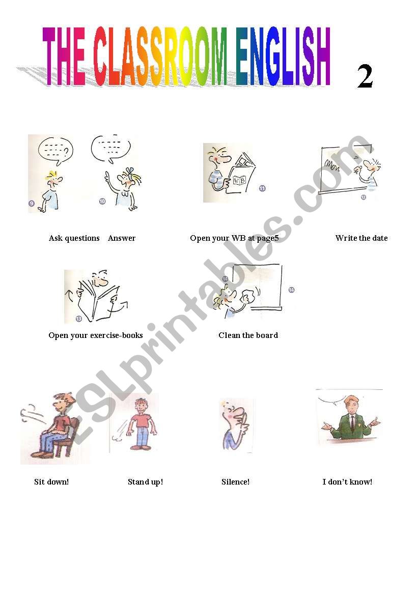 Classroom English 2 worksheet