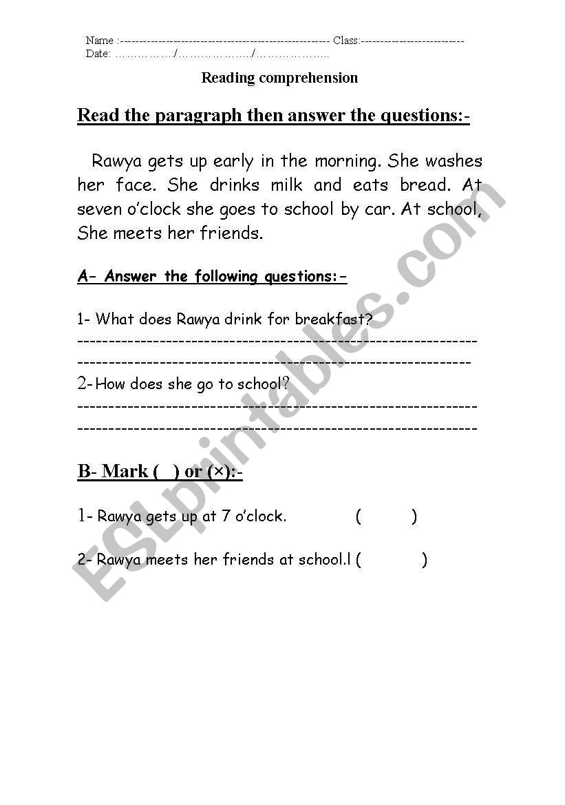 My daily routine  worksheet