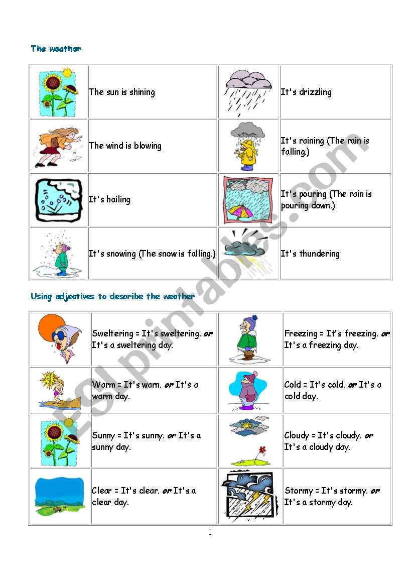 Weather!! worksheet