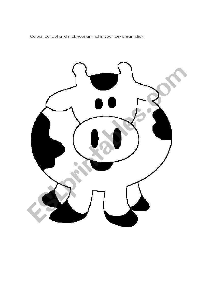 Cow puppet worksheet
