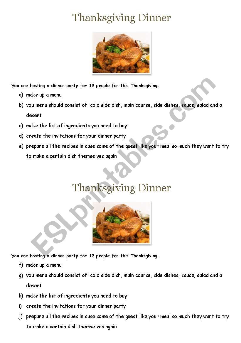 thanksgiving project work worksheet
