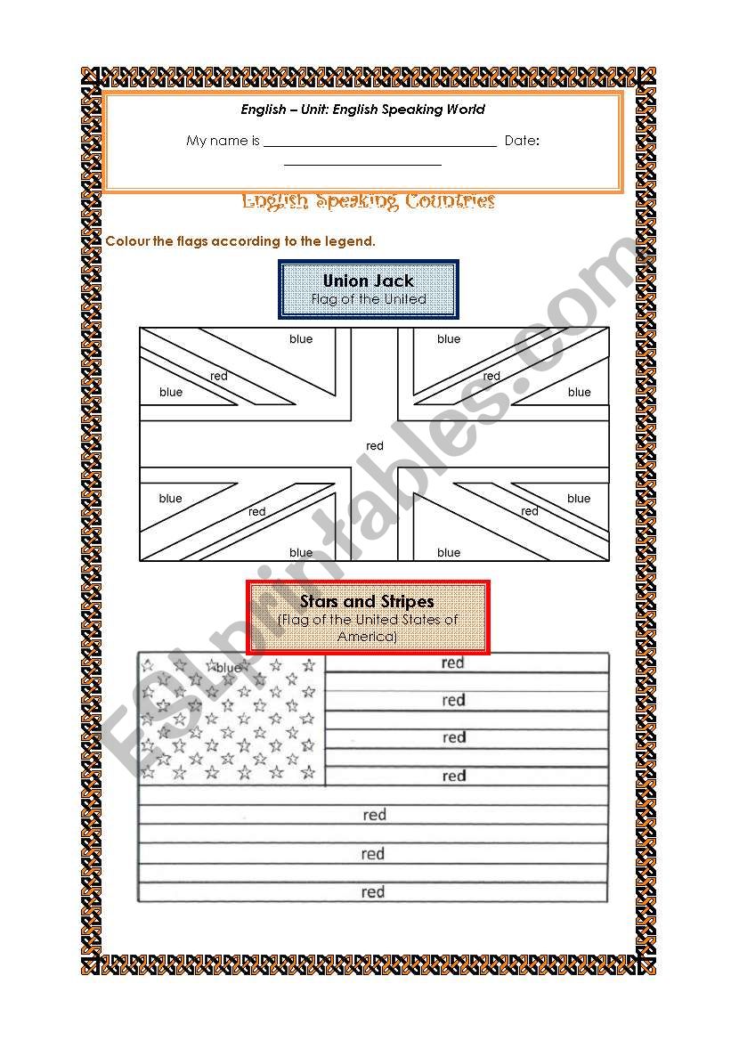 English Speaking Countries (2pages)