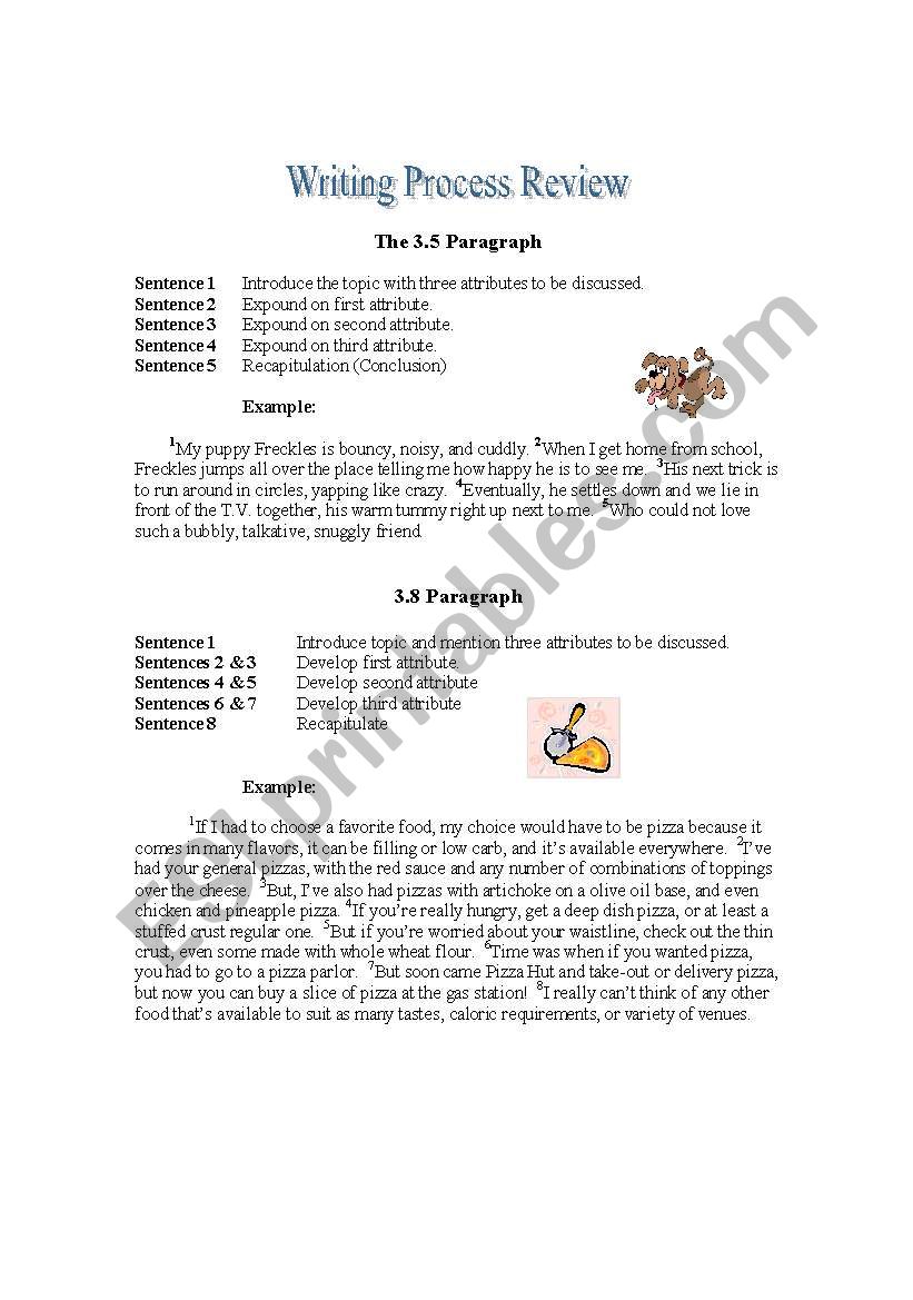 Writing a paragraph worksheet