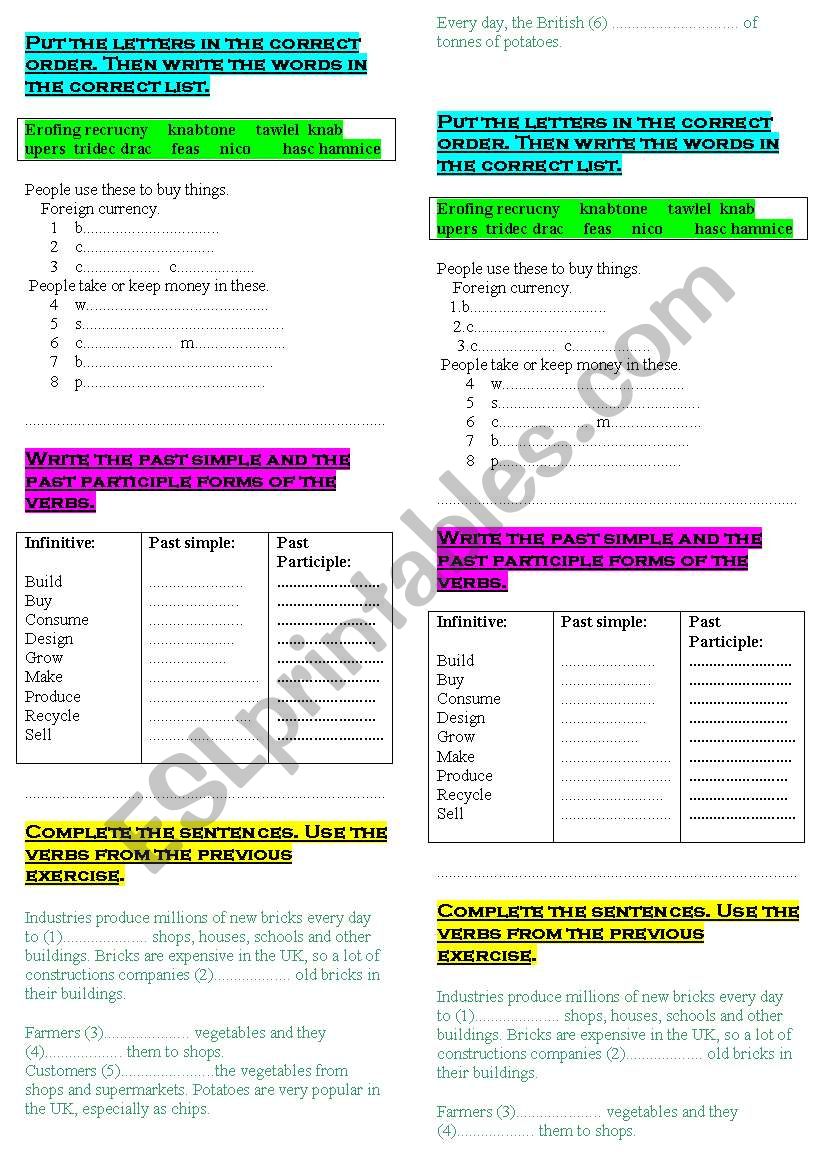 Present passive voice with vocabulary about money