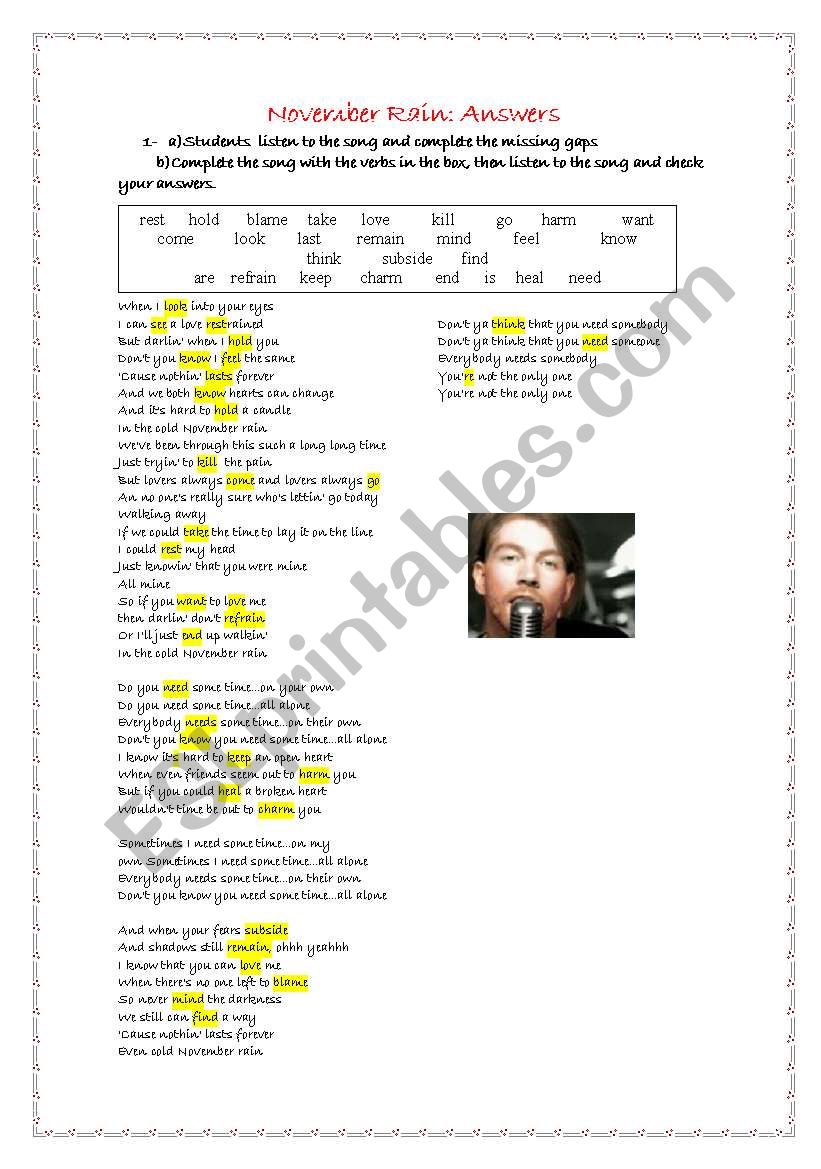 november rain keys part 1 worksheet