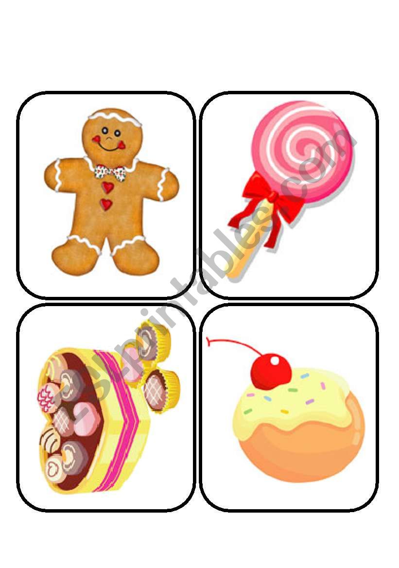 desserts flashcards 24 cards in 6 pages