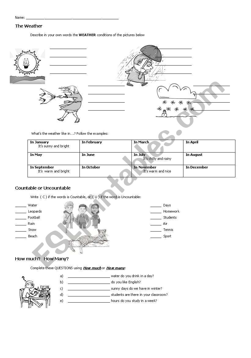 weather - countables-uncountables