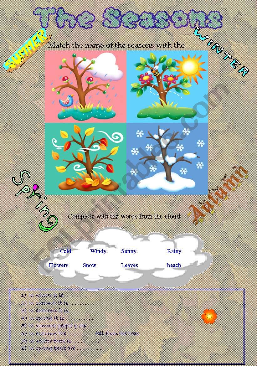 the seasons worksheet