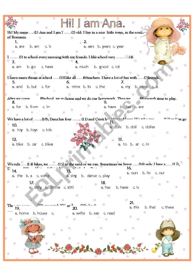 HI! I AM ANA. worksheet